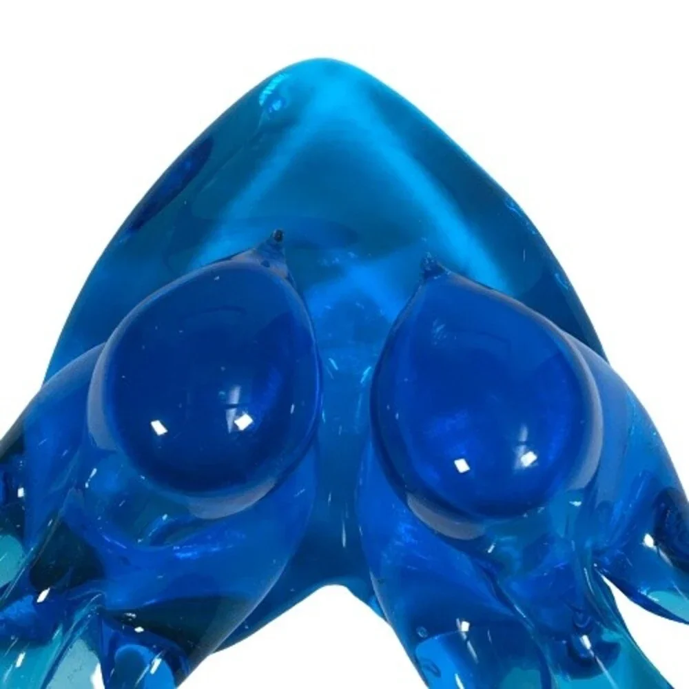 Double Titan Blue Glass Happy Little Bluebirds of Happiness Signed W Ward 1995